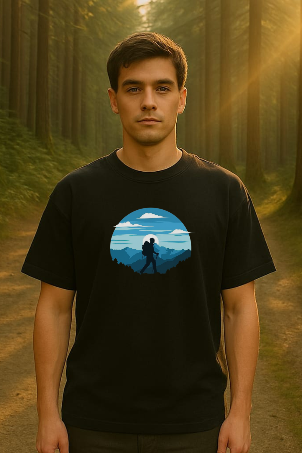 Hiker's Dawn Oversized Classic T-Shirt (Unisex)